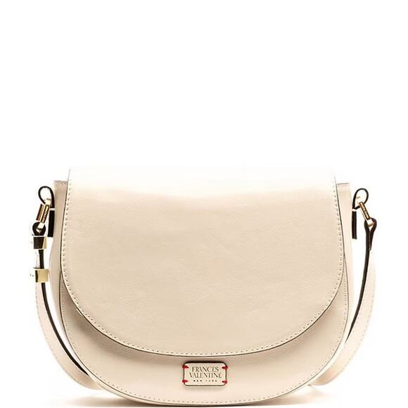 Frances Valentine Mini Ellen Leather Crossbody Bag ~ Oyster - Picture 1 of 9